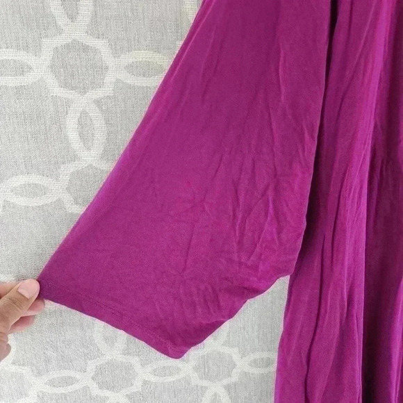 Catherine's Pink scoop neck  half sleeve asymmetrical blouse 2X - Picture 4 of 8